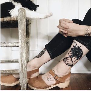 Lotta from Stockholm Low Wood Brown Clogs in Oiled Nubuck Size 38